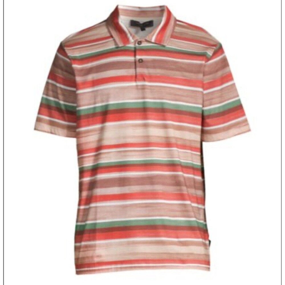 Ted Baker Precook Multi Stripe Knit Polo Shirt Sz XL New